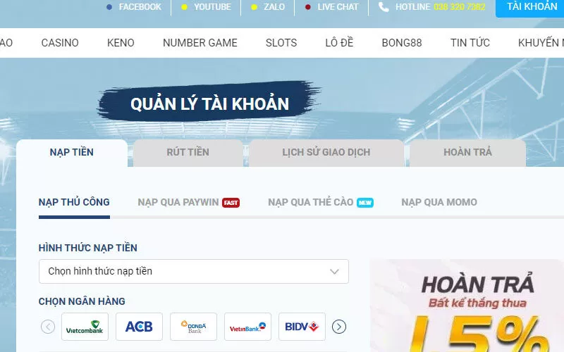 Nạp tiền siêu nhanh và siêu tiết kiệm tại 8 live Nạp tiền siêu nhanh và siêu tiết kiệm tại 8 live